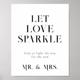 Sparkler Send Off Wedding Sign Poster