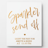 Sparkler senden das Zeichen Gold Tabletop Plaque a Fotoplatte (Vorderseite)