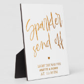 Sparkler senden das Zeichen Gold Tabletop Plaque a Fotoplatte (Seite)