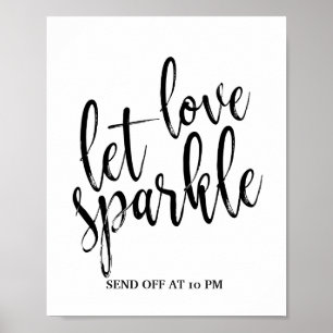 Sparkler Senden von Schwarz und Weiß 8x10 Zeichen Poster