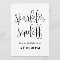 Sparkler Sendoff Sign - Schöne Kalligrafie