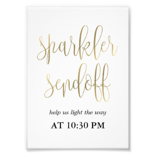 Sparkler Sendoff Sign Wählen Sie Ihre Imitate Gold Fotodruck