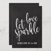 Sparkler-Sign-Off für preiswerte Chalkboard-Zeiche Einladung (Vorne/Hinten)