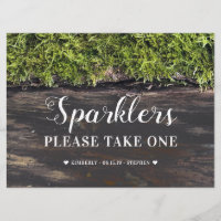 Sparkler signieren rustikale Hochzeitstisch