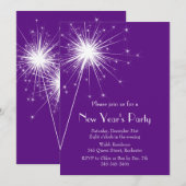 Sparkler Silvester-Party Einladung (Vorne/Hinten)