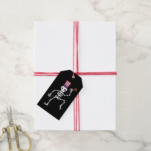 Sparkler Skeleton Geschenkanhänger (Mit Garn)