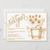 Sparkler- und Champagner-Neujahrs-Party (jedes Jah Einladung (Vorderseite)