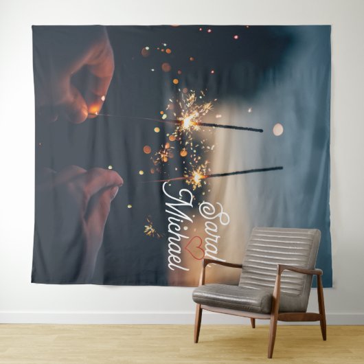 Sparkler Wedding Backdrop Wandteppich (Beispiel (Horizontal))