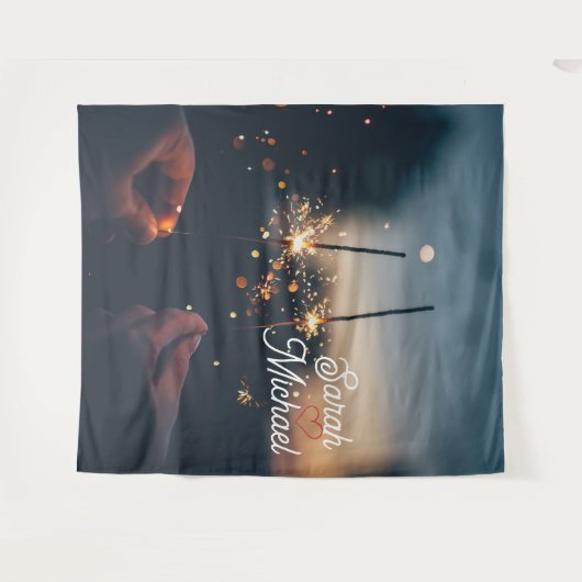 Sparkler Wedding Backdrop Wandteppich (Vorderseite (Horizontal))