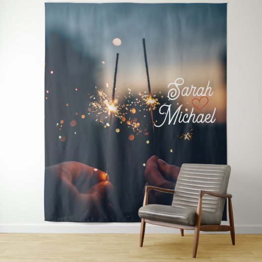 Sparkler Wedding Backdrop Wandteppich (Beispiel)