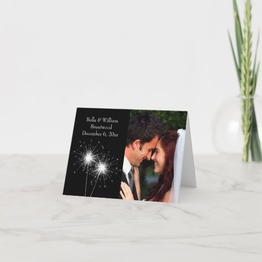 Sparkler Wedding Danke-Card Dankeskarte (Vorderseite)