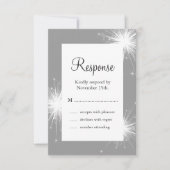 Sparkler Wedding RSVP (grau) (Vorderseite)