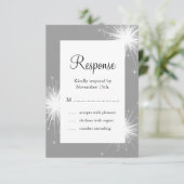 Sparkler Wedding RSVP (grau) (Stehend Vorderseite)