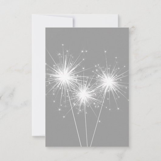 Sparkler Wedding RSVP (grau) (Rückseite)