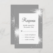 Sparkler Wedding RSVP (grau) (Vorne/Hinten)