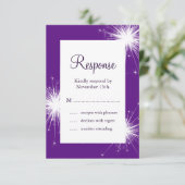 Sparkler Wedding RSVP (lila) (Stehend Vorderseite)