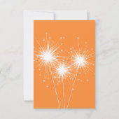 Sparkler Wedding RSVP (orange) Karte (Rückseite)