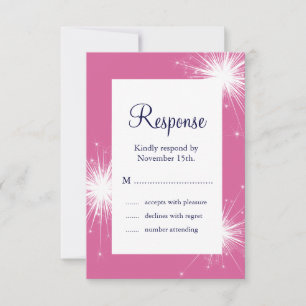 Sparkler Wedding RSVP (rosa)