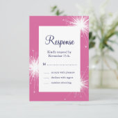 Sparkler Wedding RSVP (rosa) Karte (Stehend Vorderseite)
