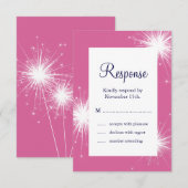 Sparkler Wedding RSVP (rosa) Karte (Vorne/Hinten)