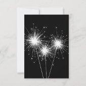 Sparkler Wedding RSVP (schwarz) Karte (Rückseite)