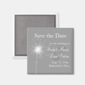 Sparkler Wedding Save the Date Magnet in Gray (Vorderseite/Rückseite)