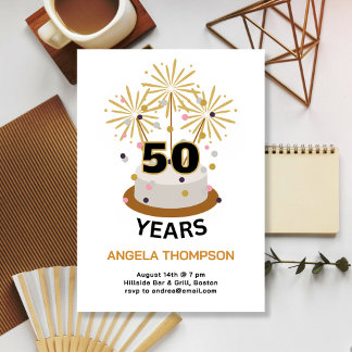 Sparkler Years Birthday Invitation Einladung