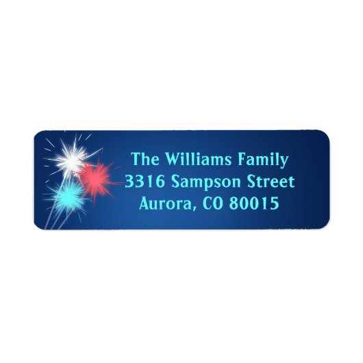 Sparklers 4. Juli GRILLEN Party Address Labels (Vorne)