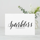 "Sparklers Bitte nimm dir eins" Hochzeitszeichen Einladung (Stehend Vorderseite)