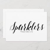 "Sparklers Bitte nimm dir eins" Hochzeitszeichen Einladung (Vorne/Hinten)