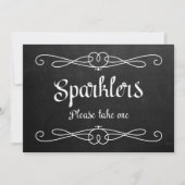 "Sparklers" Chalkboard-Hochzeitssymbol Einladung (Vorderseite)