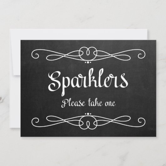 "Sparklers" Chalkboard-Hochzeitssymbol Einladung (Vorderseite)