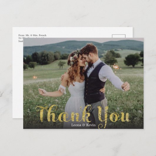 Sparklers Danke Hochzeit Postkarte (Vorne/Hinten)