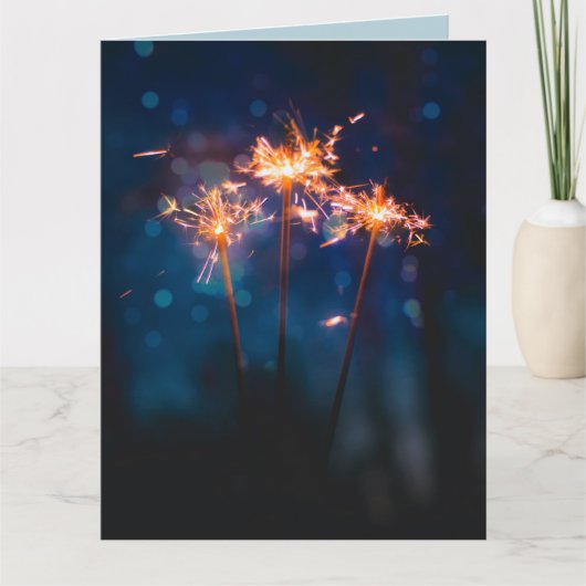 SPARKLERS HÜBSCHE GLÜCKLICHE GEBURTSKARTEN KARTE (Vorderseite)