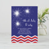 Sparklers u. Sparren 4. von Juli-Party Einladung (Stehend Vorderseite)