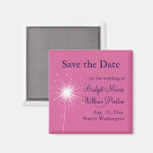 Sparklers Wedding Save the Date Magnet (pink) (Vorderseite/Rückseite)