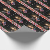 Sparklers With American Flag Geschenkpapier (Ecke)