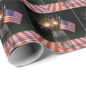 Sparklers With American Flag Geschenkpapier (Rolleneckpunkt)