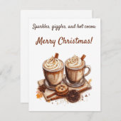 Sparkles, Giggles, and Hot Cocoa: Merry Christmas Einladung (Vorne/Hinten)