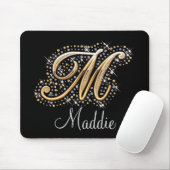 Sparkles & Glitter Diamanten Monogramm Mauspad (Mit Mouse)