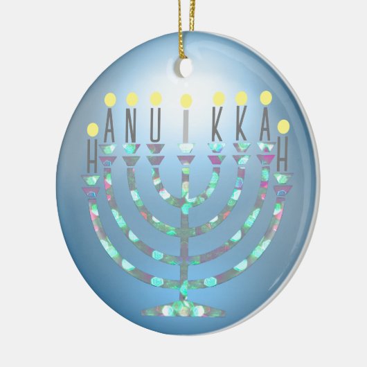Sparkley Menorah Hanukkah Ornament (Links)
