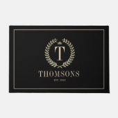 Sparkli-Lorbeerkranz mit Monogramm Fußmatte (Vorderseite)