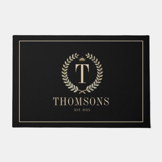 Sparkli-Lorbeerkranz mit Monogramm Fußmatte (Vorderseite)
