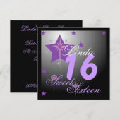 Sparkling 16 . Geburtstag-Customize Einladung (Vorne/Hinten)