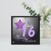 Sparkling 16 . Geburtstag-Customize Einladung (Stehend Vorderseite)