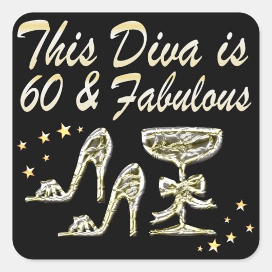 SPARKLING 60. DIVA QUADRATISCHER AUFKLEBER (Vorderseite)