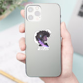 Sparkling Afro Woman Aufkleber (Telefon)