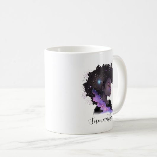 Sparkling Afro Woman Kaffeetasse (VorderseiteRechts)