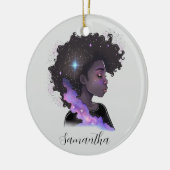 Sparkling Afro Woman Keramik Ornament (Links)