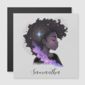 Sparkling Afro Woman Magnetkarte (Vorne/Hinten)